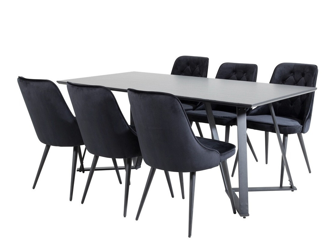 Conjunto de mesas y sillas para comedor Dallas 1628 (Negro)