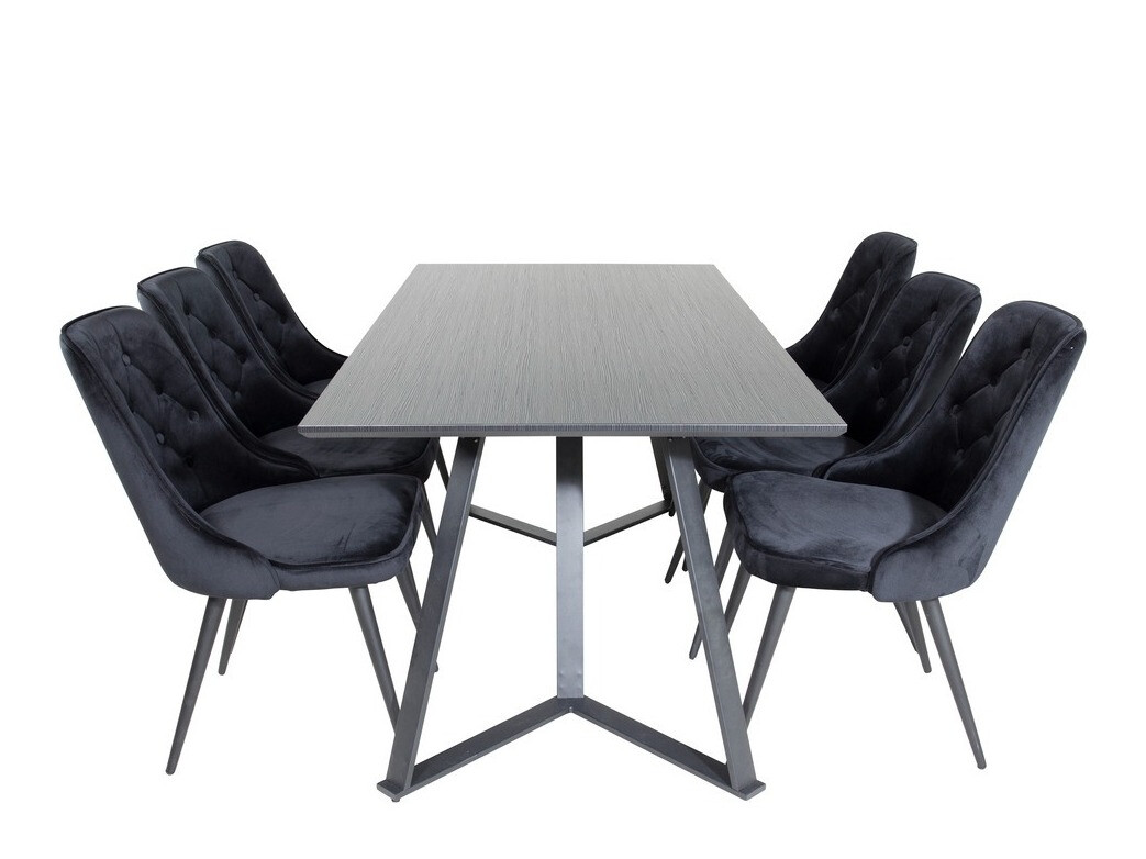 Conjunto de mesas y sillas para comedor Dallas 1628 (Negro)