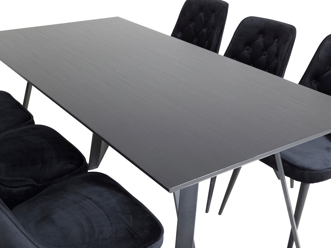 Conjunto de mesas y sillas para comedor Dallas 1628 (Negro)