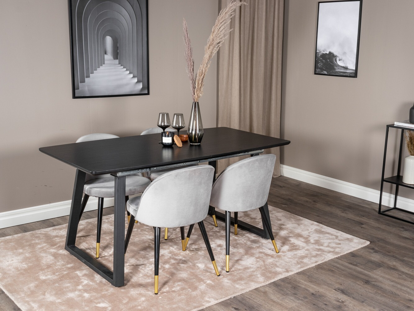 Conjunto de mesas y sillas para comedor Dallas 1631 (Gris)