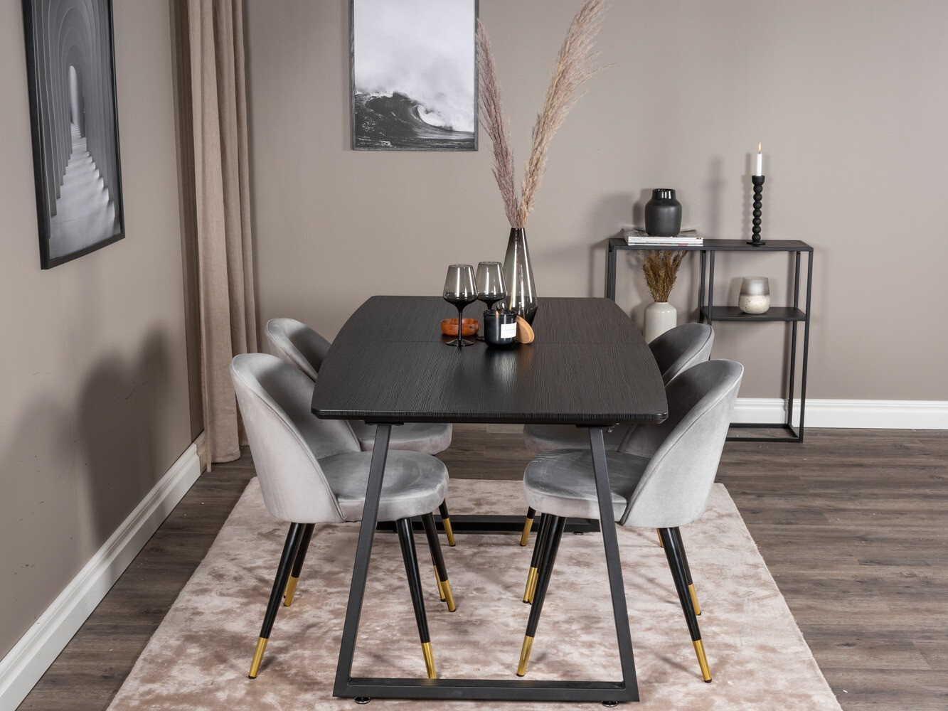 Conjunto de mesas y sillas para comedor Dallas 1631 (Gris)