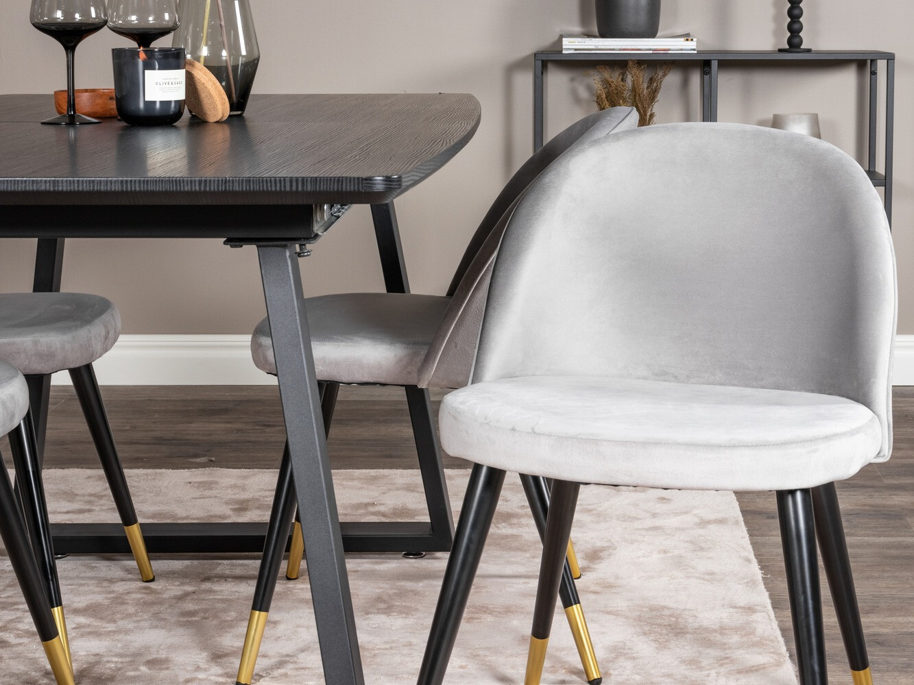 Conjunto de mesas y sillas para comedor Dallas 1631 (Gris)