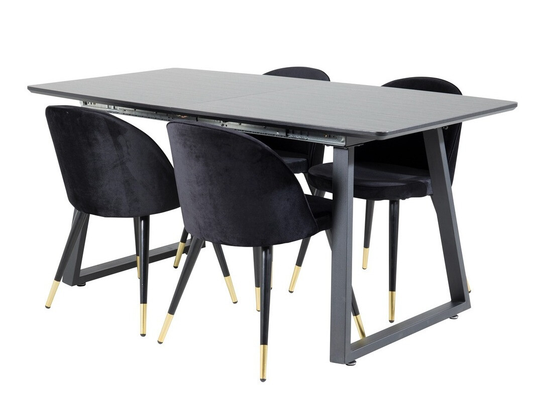 Conjunto de mesas y sillas para comedor Dallas 1631 (Negro)