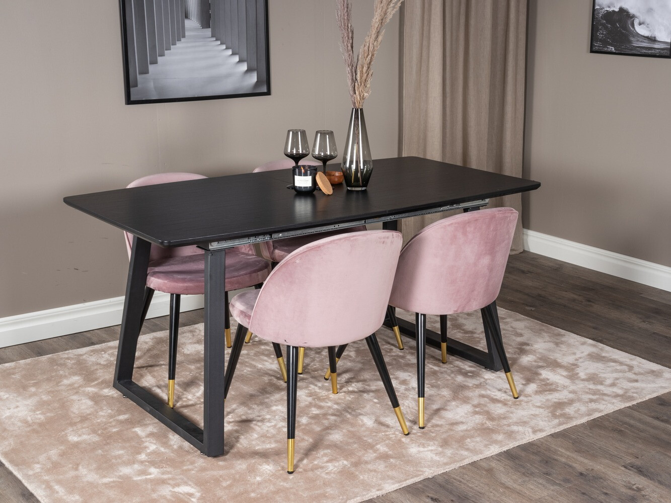 Conjunto de mesas y sillas para comedor Dallas 1631 (Rosa)