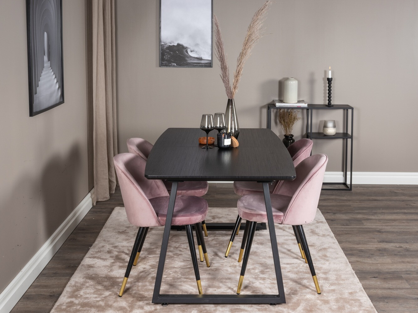 Conjunto de mesas y sillas para comedor Dallas 1631 (Rosa)