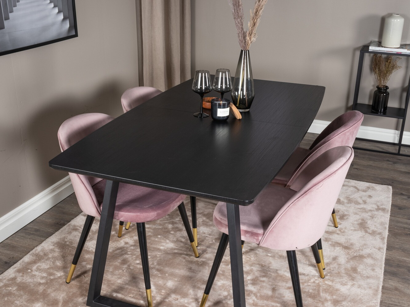 Conjunto de mesas y sillas para comedor Dallas 1631 (Rosa)