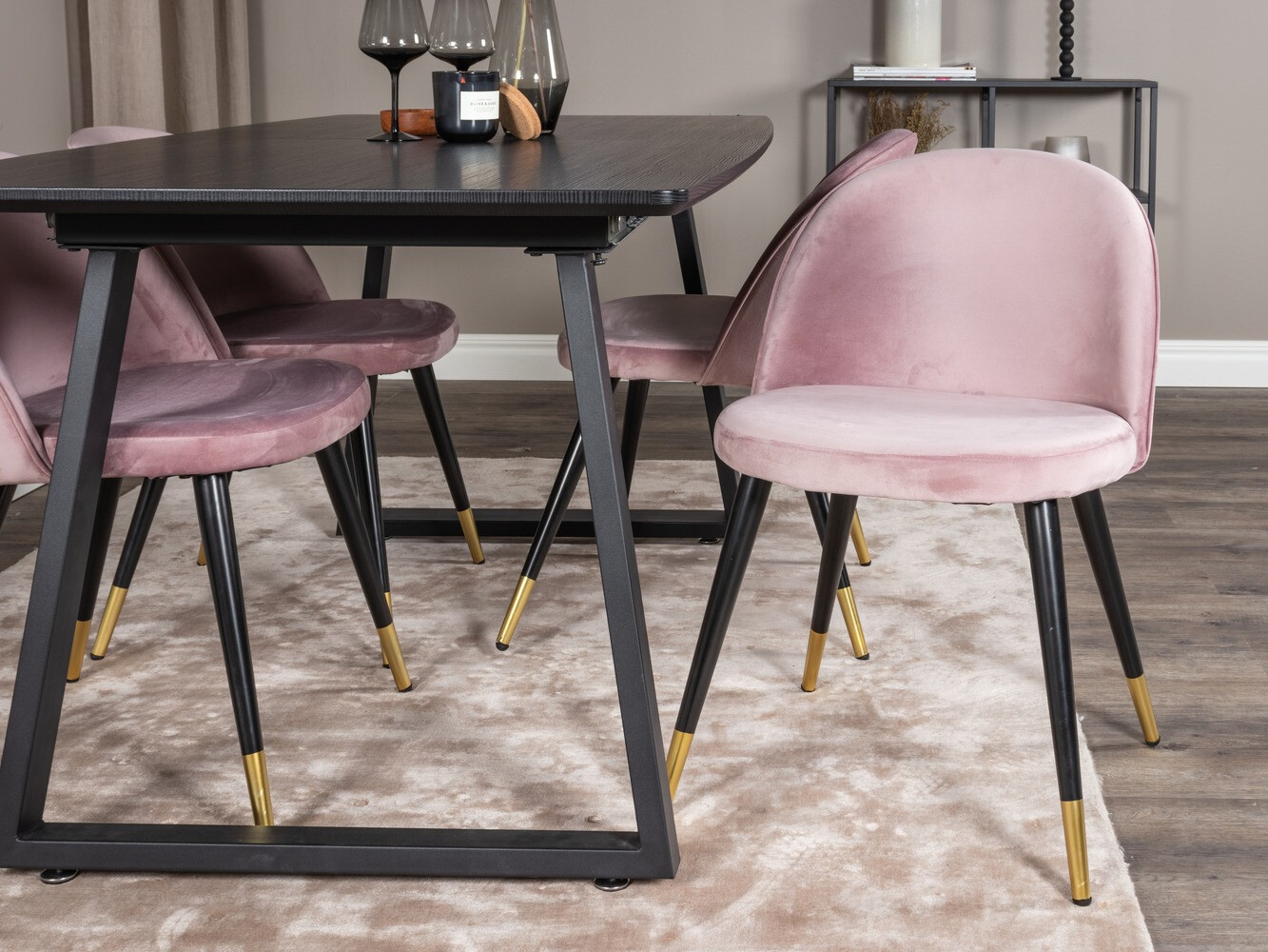Conjunto de mesas y sillas para comedor Dallas 1631 (Rosa)