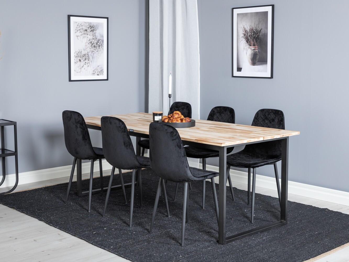 Conjunto de mesas y sillas para comedor Dallas 1645 (Negro)