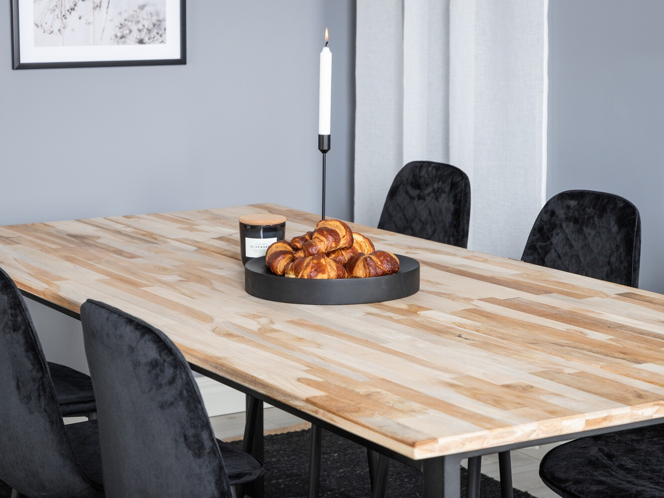 Conjunto de mesas y sillas para comedor Dallas 1645 (Negro)