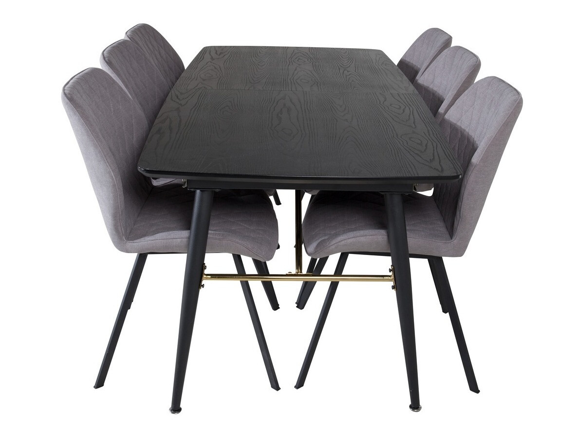 Conjunto de mesas y sillas para comedor Dallas 1647 (Gris + Negro)