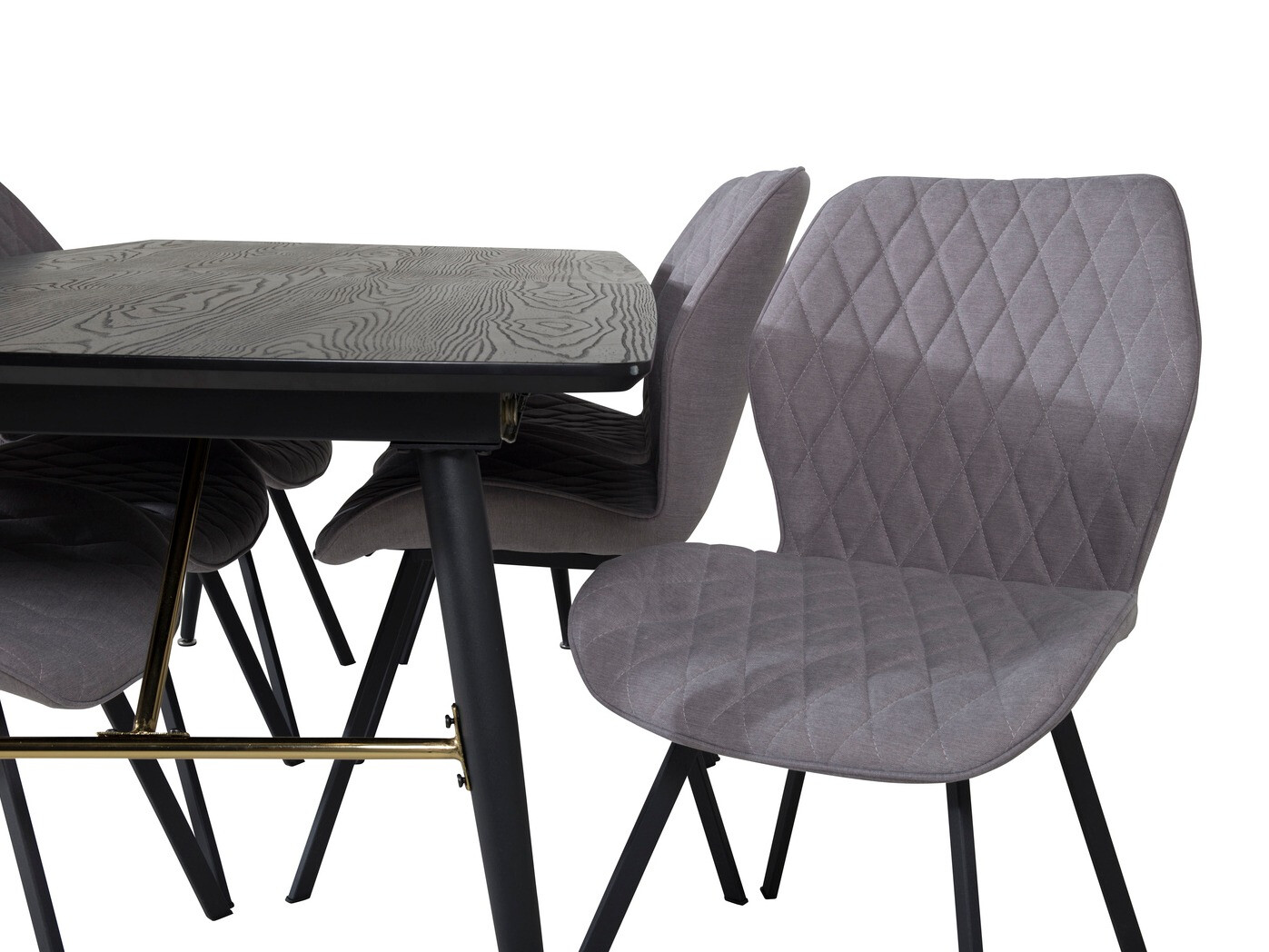 Conjunto de mesas y sillas para comedor Dallas 1647 (Gris + Negro)