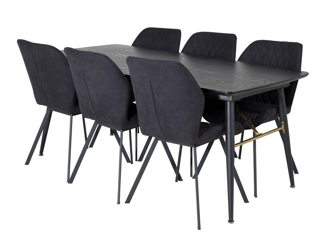 Conjunto de mesas y sillas para comedor Dallas 1647 (Negro)