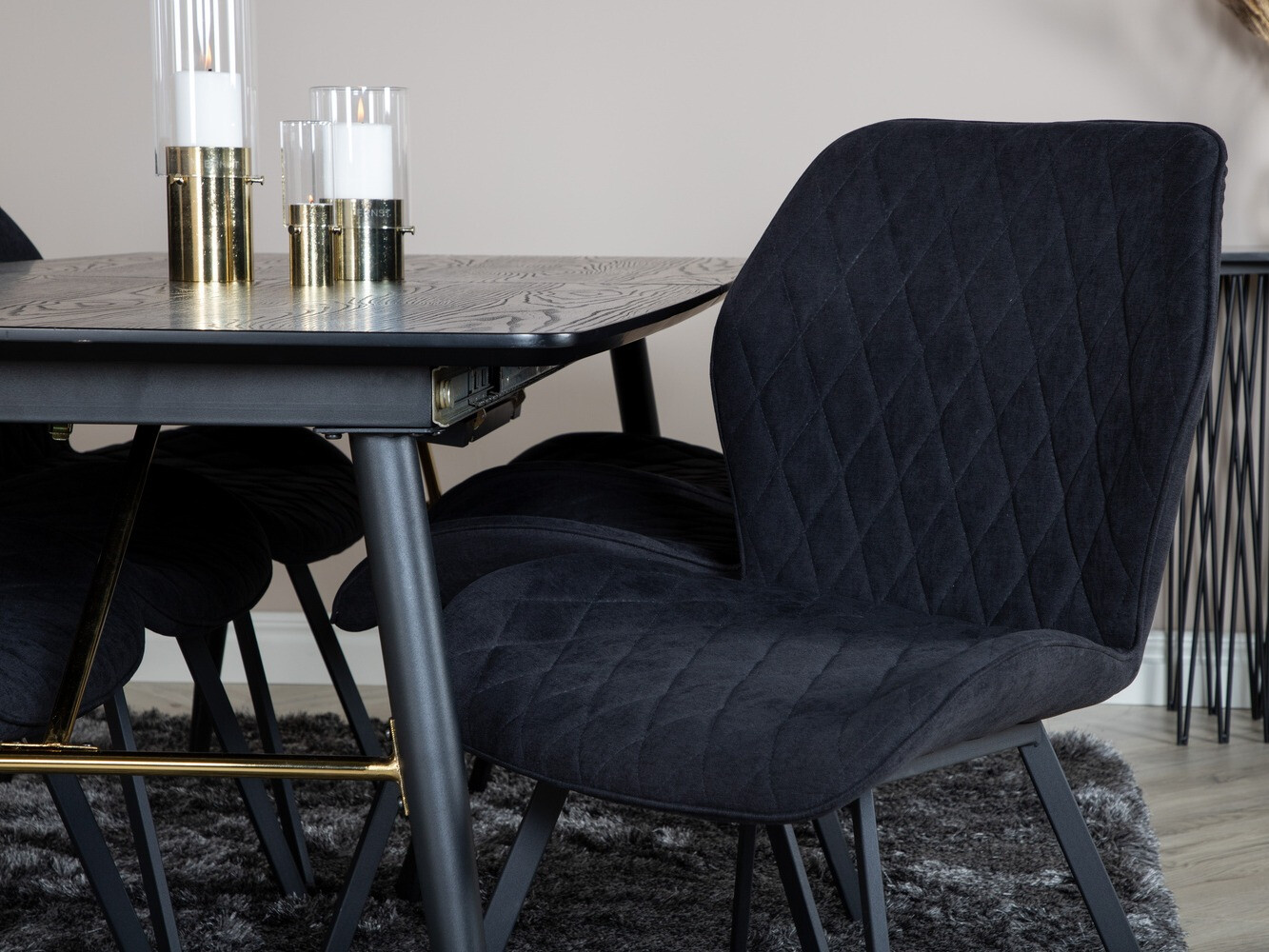 Conjunto de mesas y sillas para comedor Dallas 1647 (Negro)