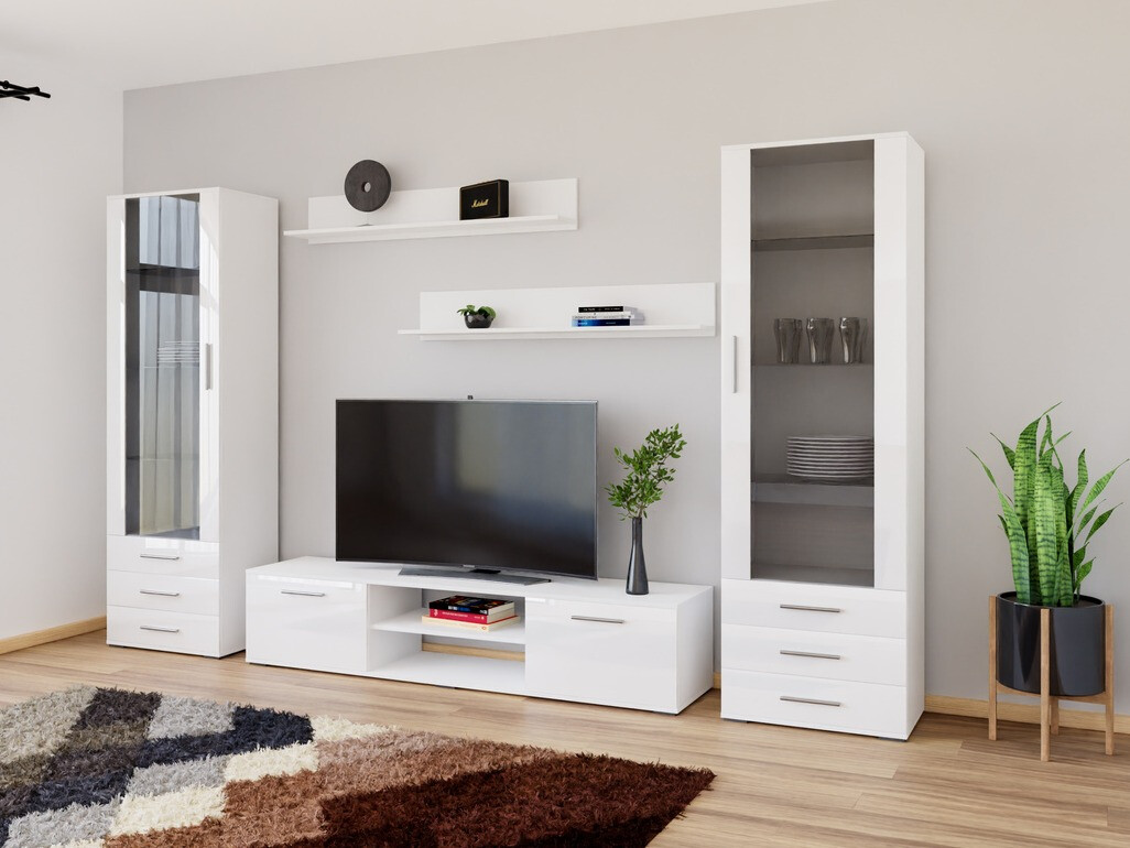 Conjunto de salón Tornola 109 (Blanco + Blanco brillante)