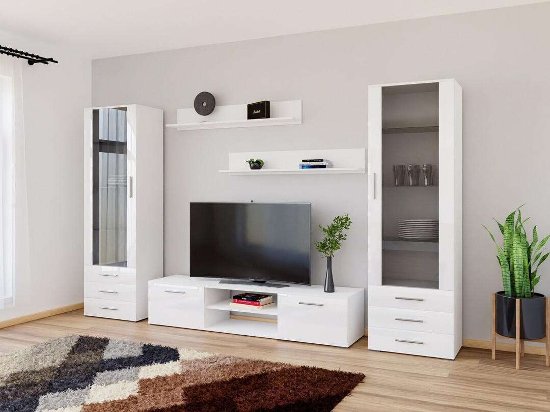 Conjunto de salón Tornola 109 (Blanco + Blanco brillante)