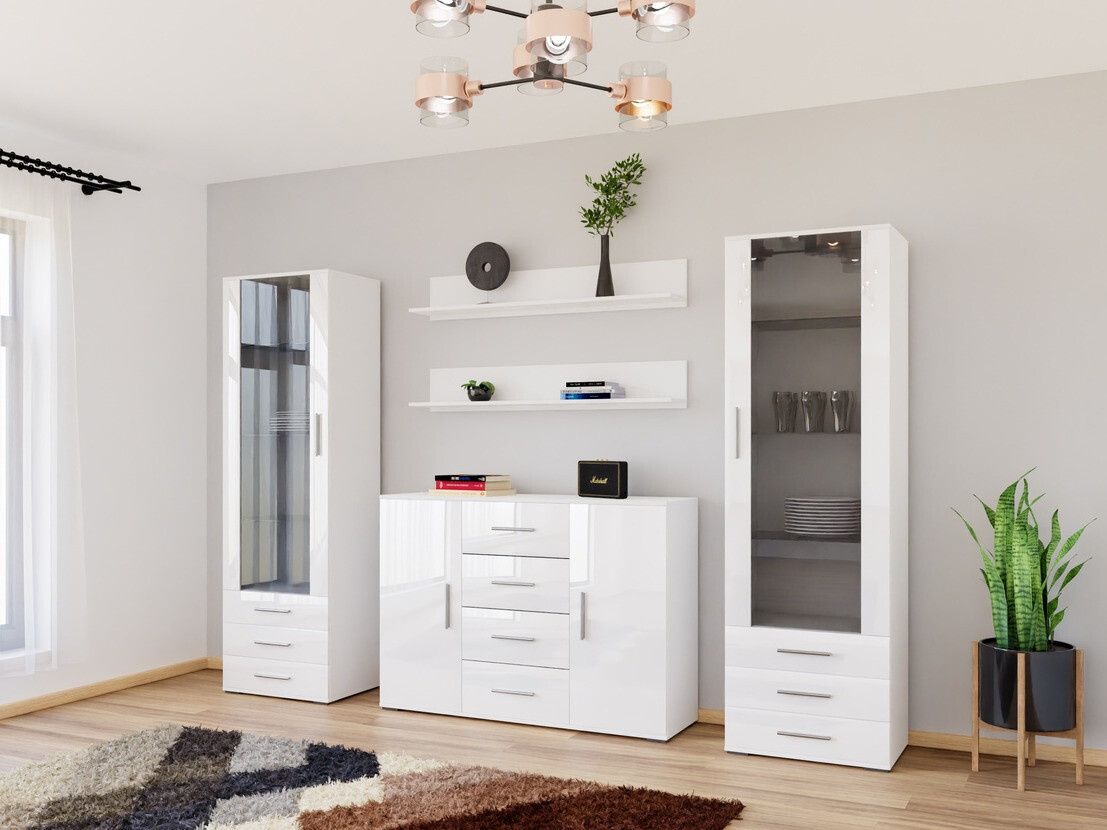 Conjunto de salón Tornola 112 (Blanco + Blanco brillante)