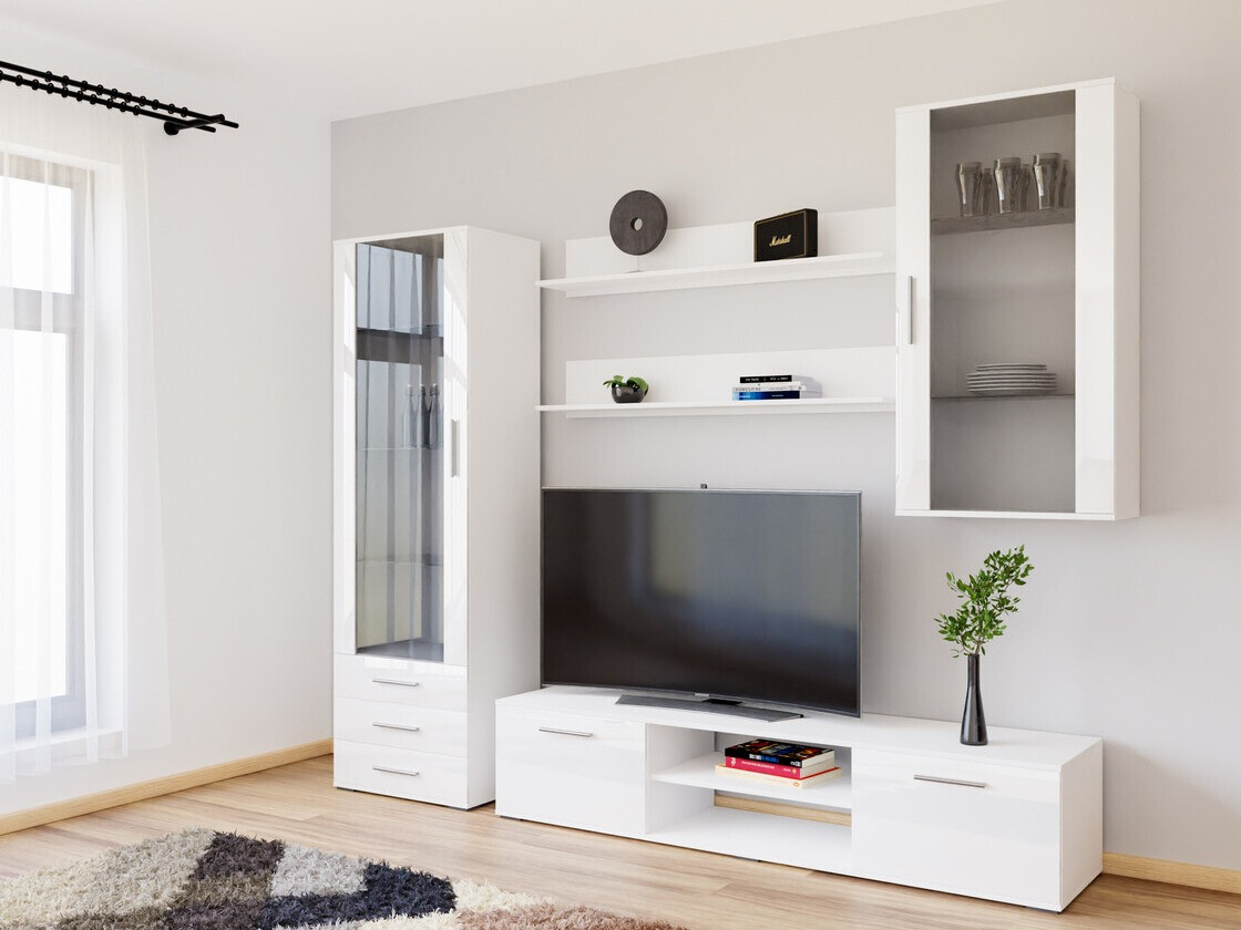 Conjunto de salón Tornola 114 (Blanco + Blanco brillante)