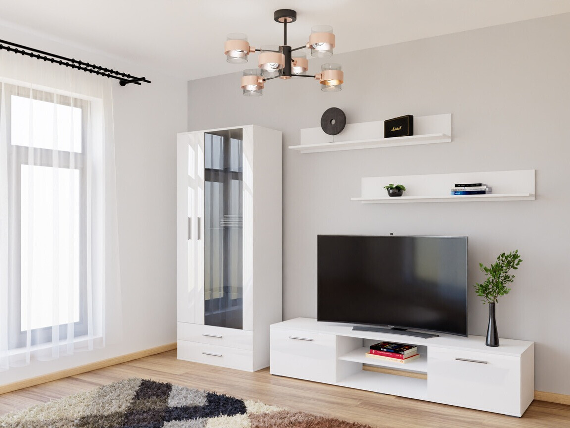 Conjunto de salón Tornola 115 (Blanco + Blanco brillante)