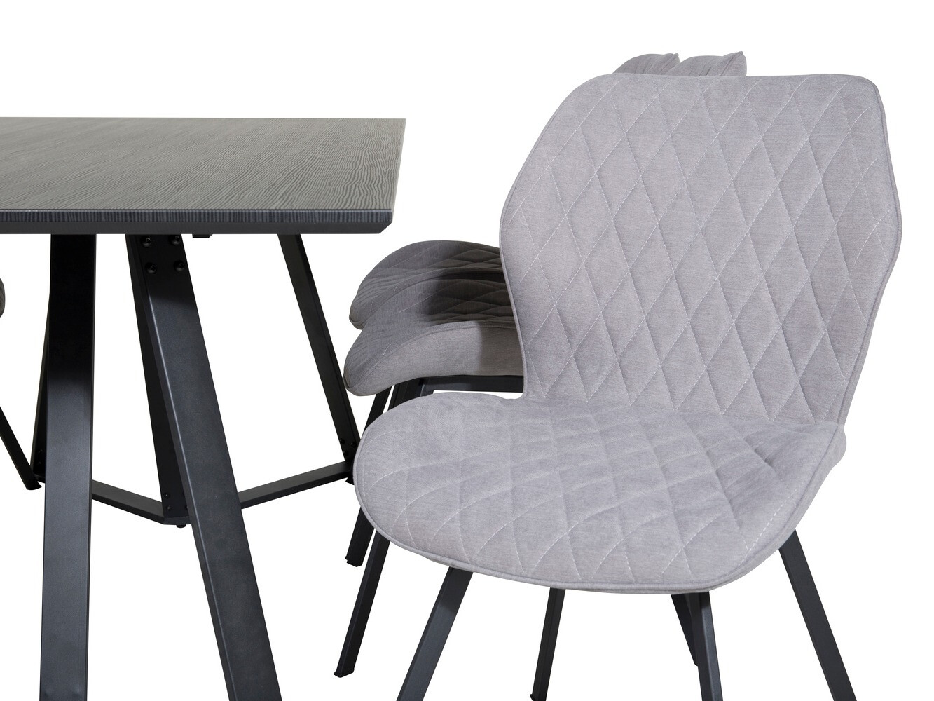 Conjunto de comedor Dallas 1685 (Gris + Negro)