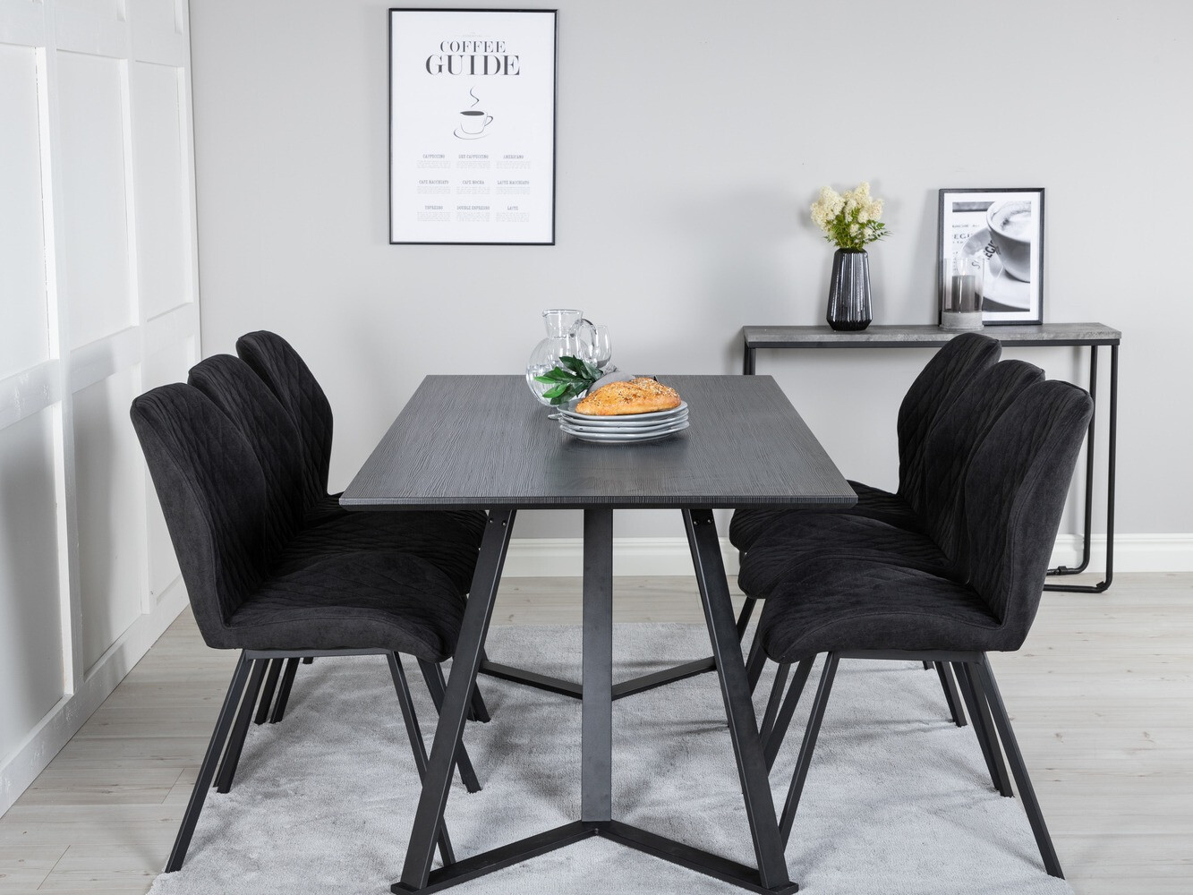 Conjunto de comedor Dallas 1685 (Negro)