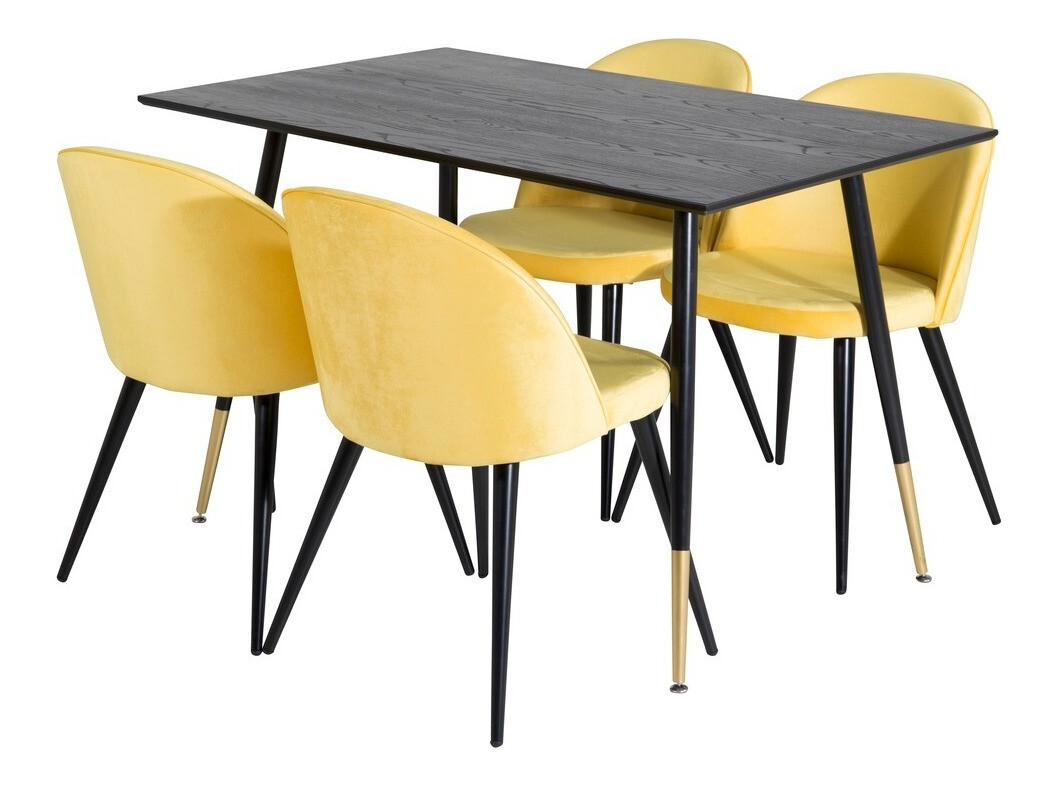 Conjunto de comedor Dallas 1692 (Amarillo + Negro)