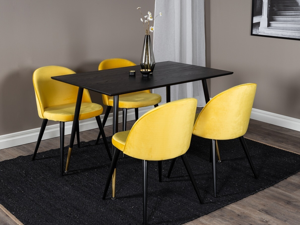Conjunto de comedor Dallas 1692 (Amarillo + Negro)