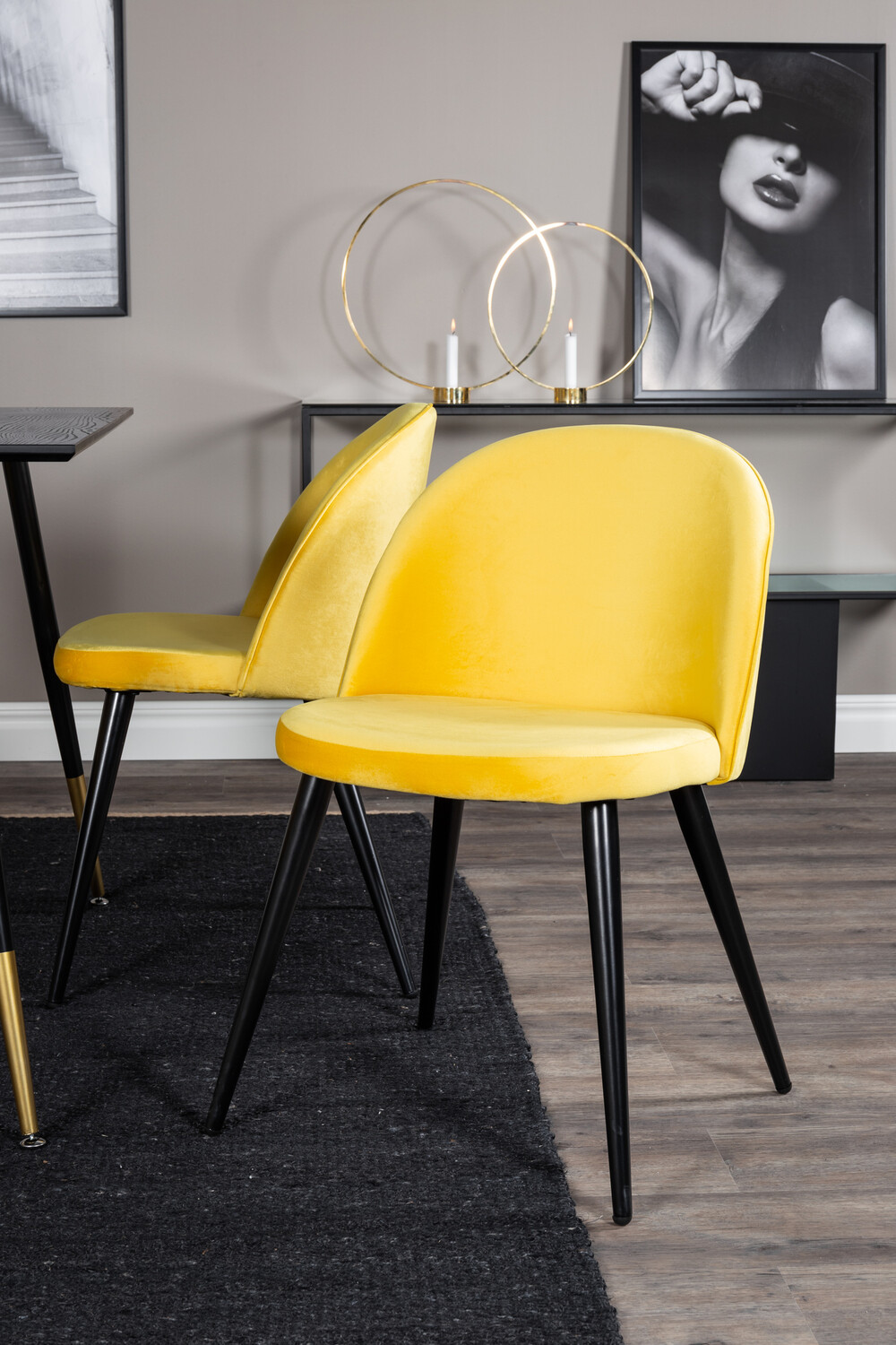 Conjunto de comedor Dallas 1692 (Amarillo + Negro)