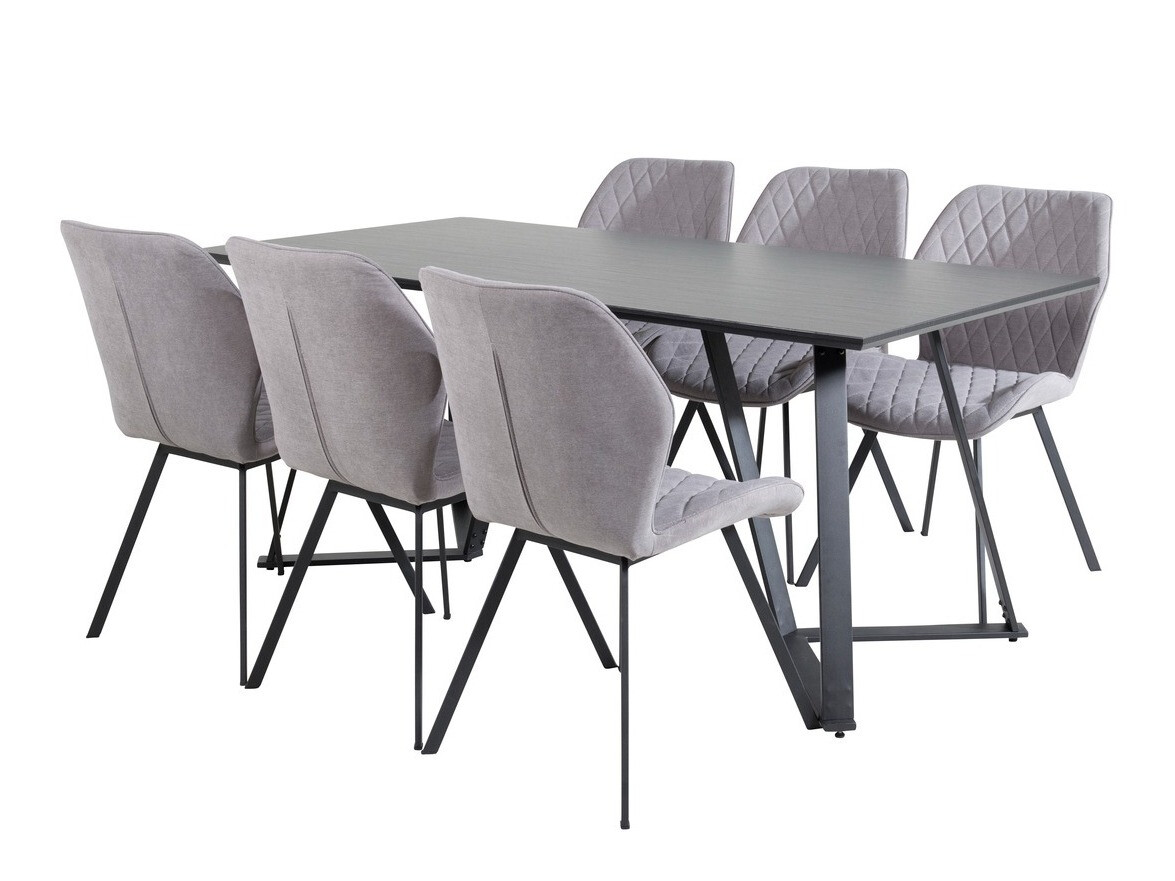 Conjunto de mesas y sillas para comedor Dallas 1685 (Gris + Negro)