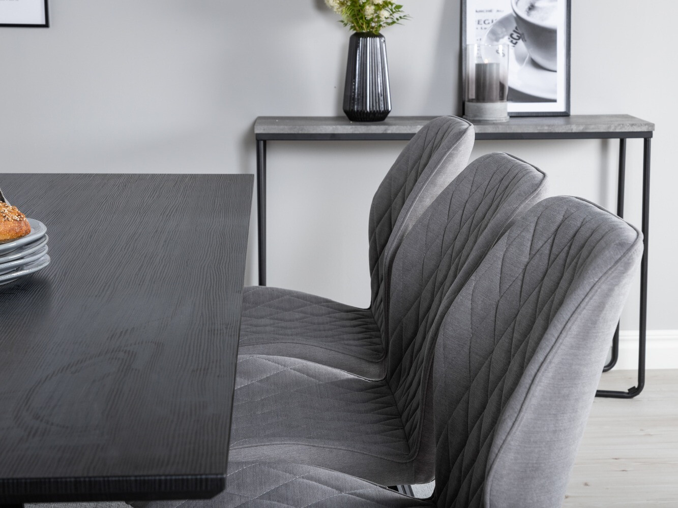 Conjunto de mesas y sillas para comedor Dallas 1685 (Gris + Negro)