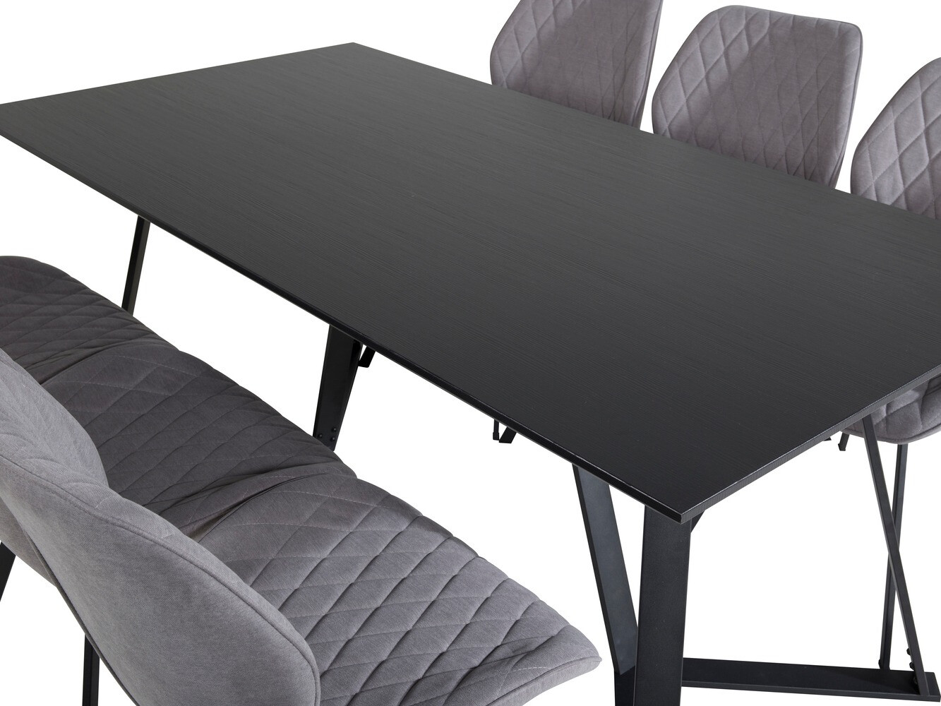 Conjunto de mesas y sillas para comedor Dallas 1685 (Gris + Negro)