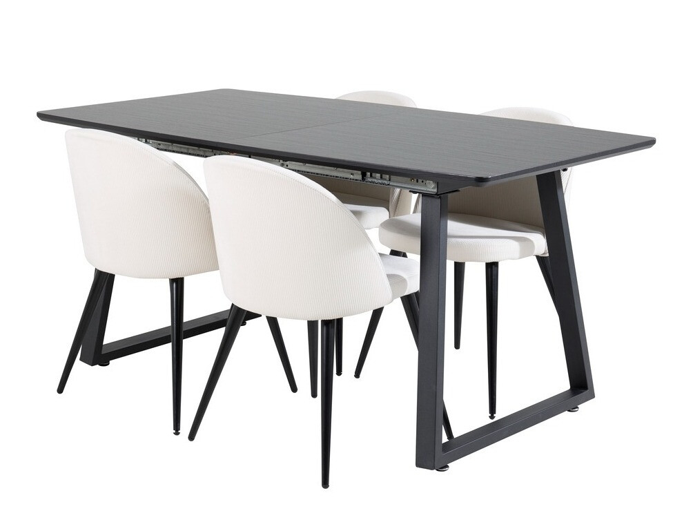 Conjunto de mesas y sillas para comedor Dallas 1687 (Beige + Negro)