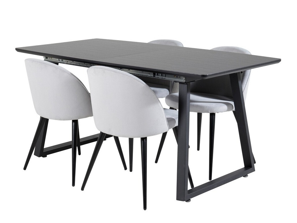 Conjunto de mesas y sillas para comedor Dallas 1687 (Gris + Negro)