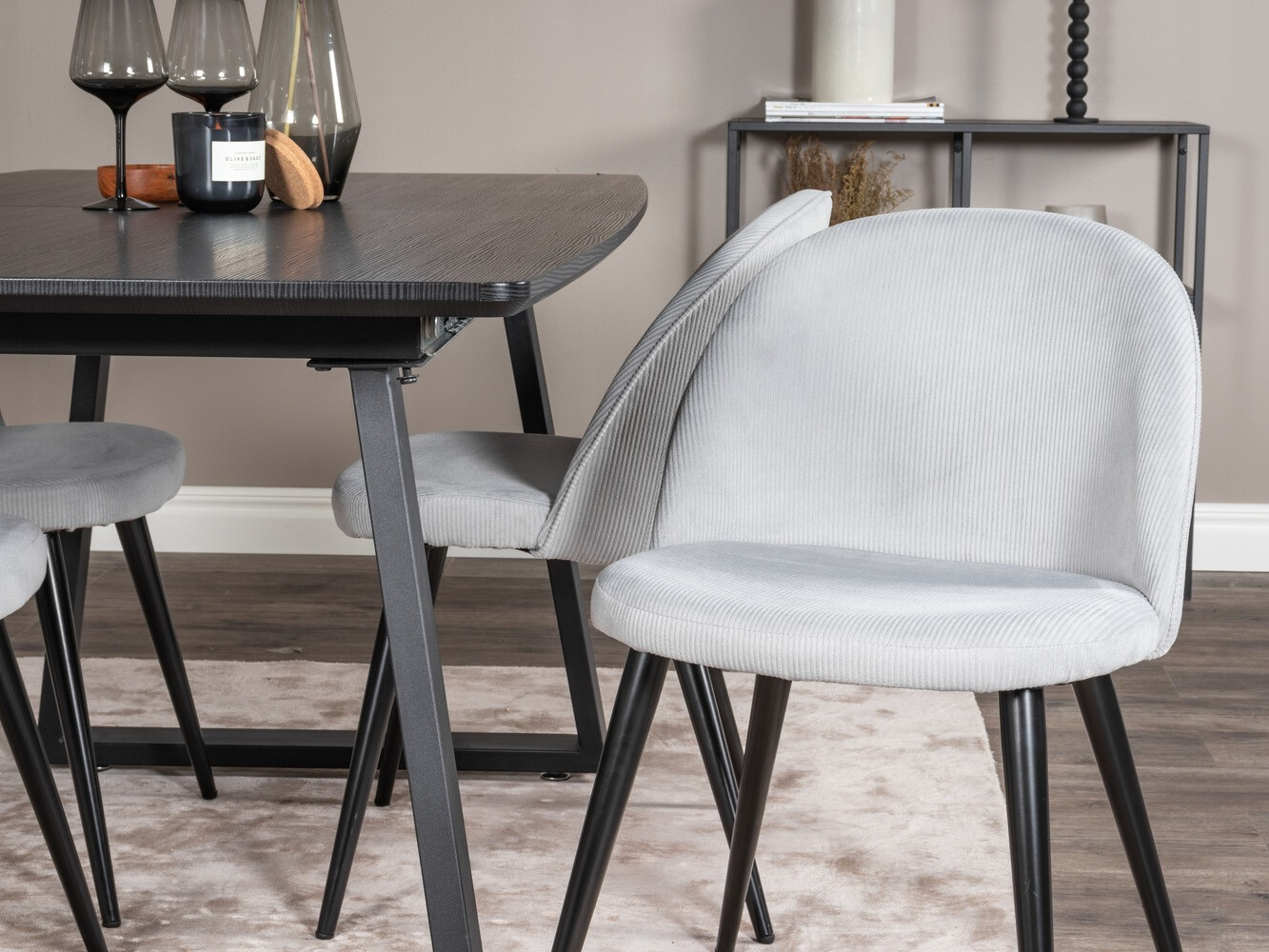 Conjunto de mesas y sillas para comedor Dallas 1687 (Gris + Negro)
