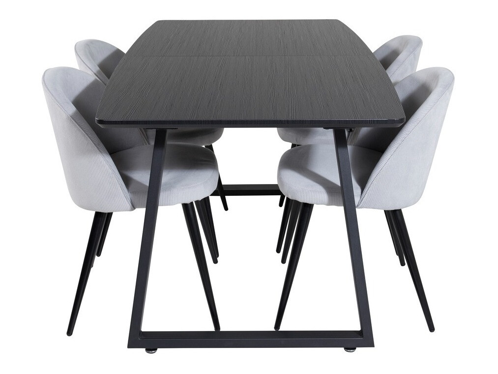 Conjunto de mesas y sillas para comedor Dallas 1687 (Gris + Negro)