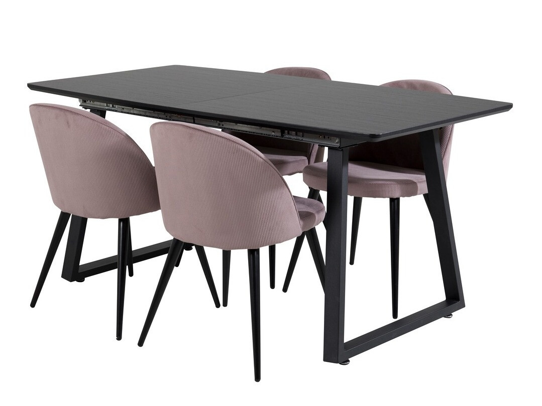 Conjunto de mesas y sillas para comedor Dallas 1687 (Rosa + Negro)