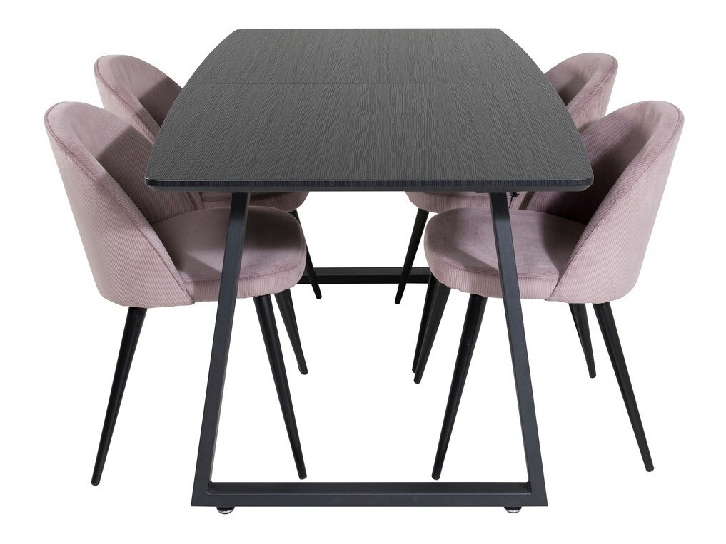 Conjunto de mesas y sillas para comedor Dallas 1687 (Rosa + Negro)