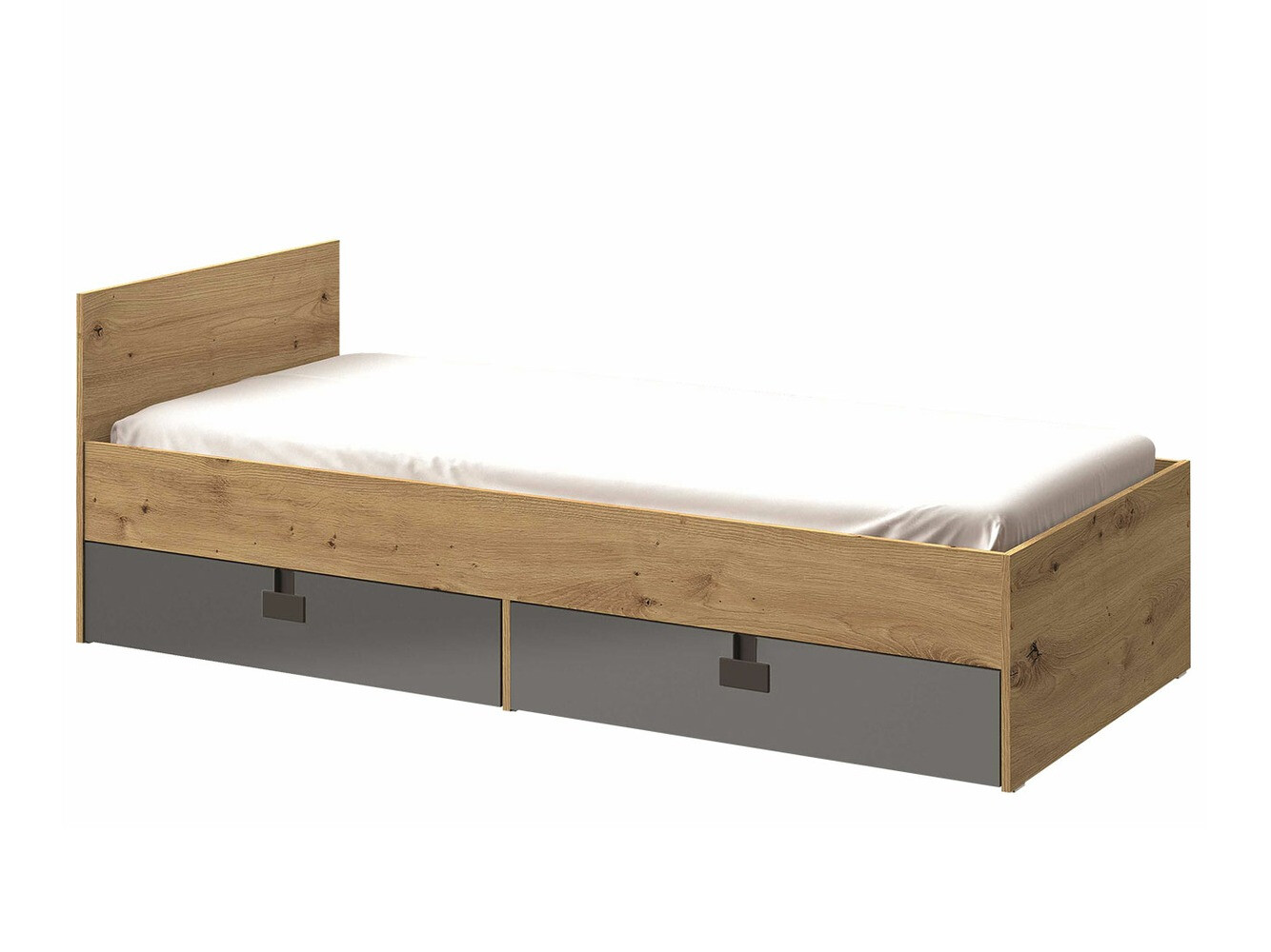 Cama Florevi 106 (Gris brillante + Roble Artisan)