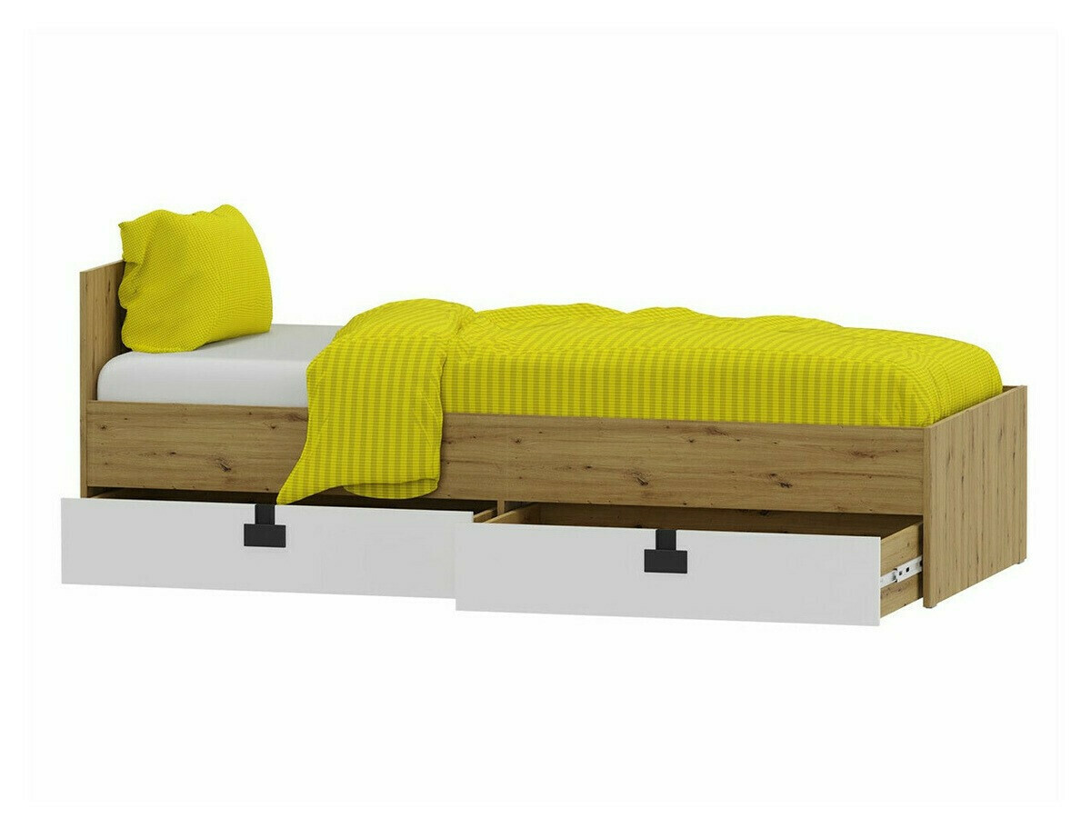 Cama Florevi 106 (Gris brillante + Roble Artisan)
