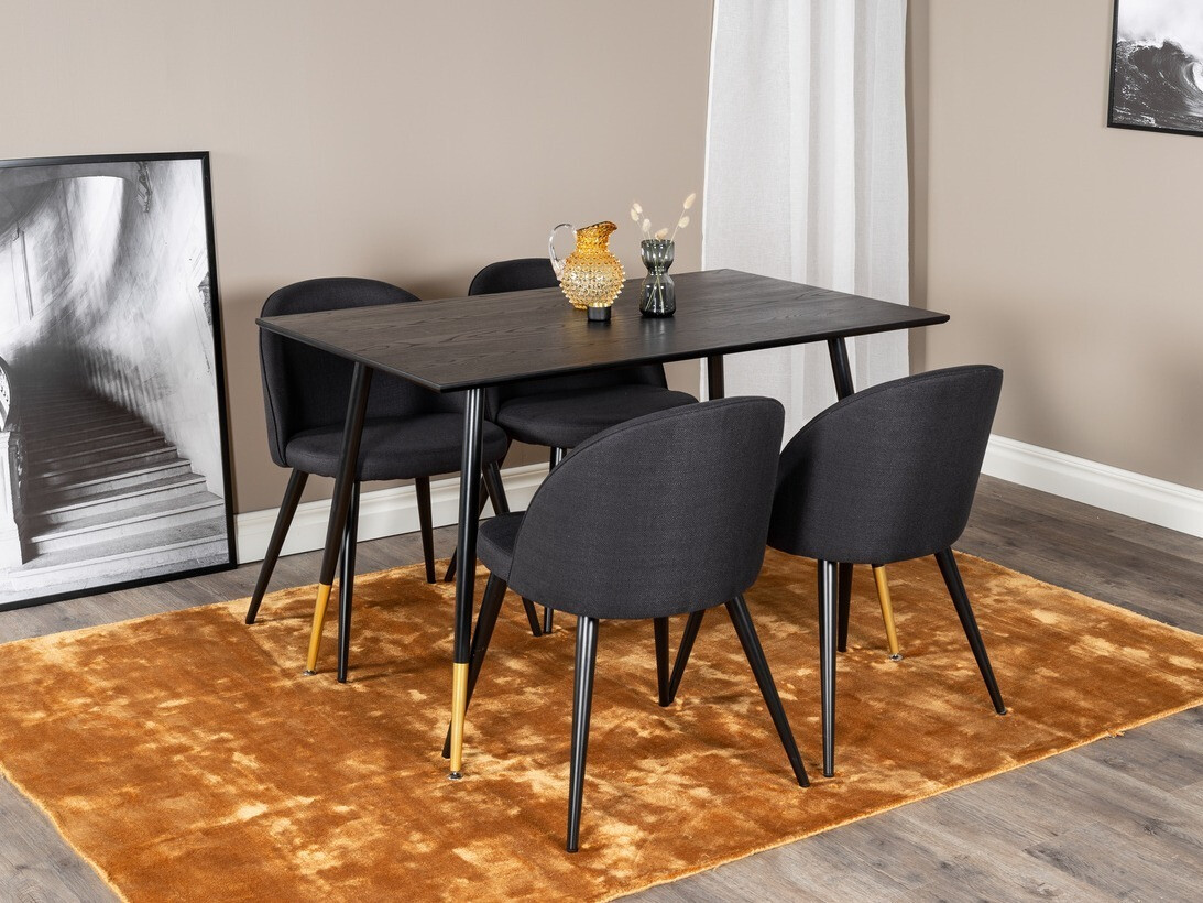 Conjunto de mesas y sillas para comedor Dallas 1692 (Negro)