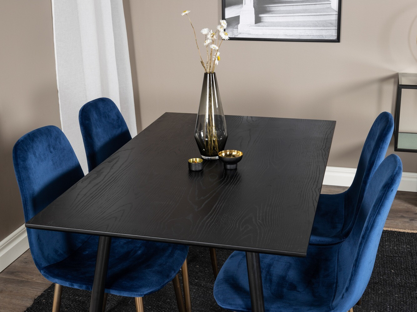 Conjunto de mesas y sillas para comedor Dallas 1693 (Azul + dorado)