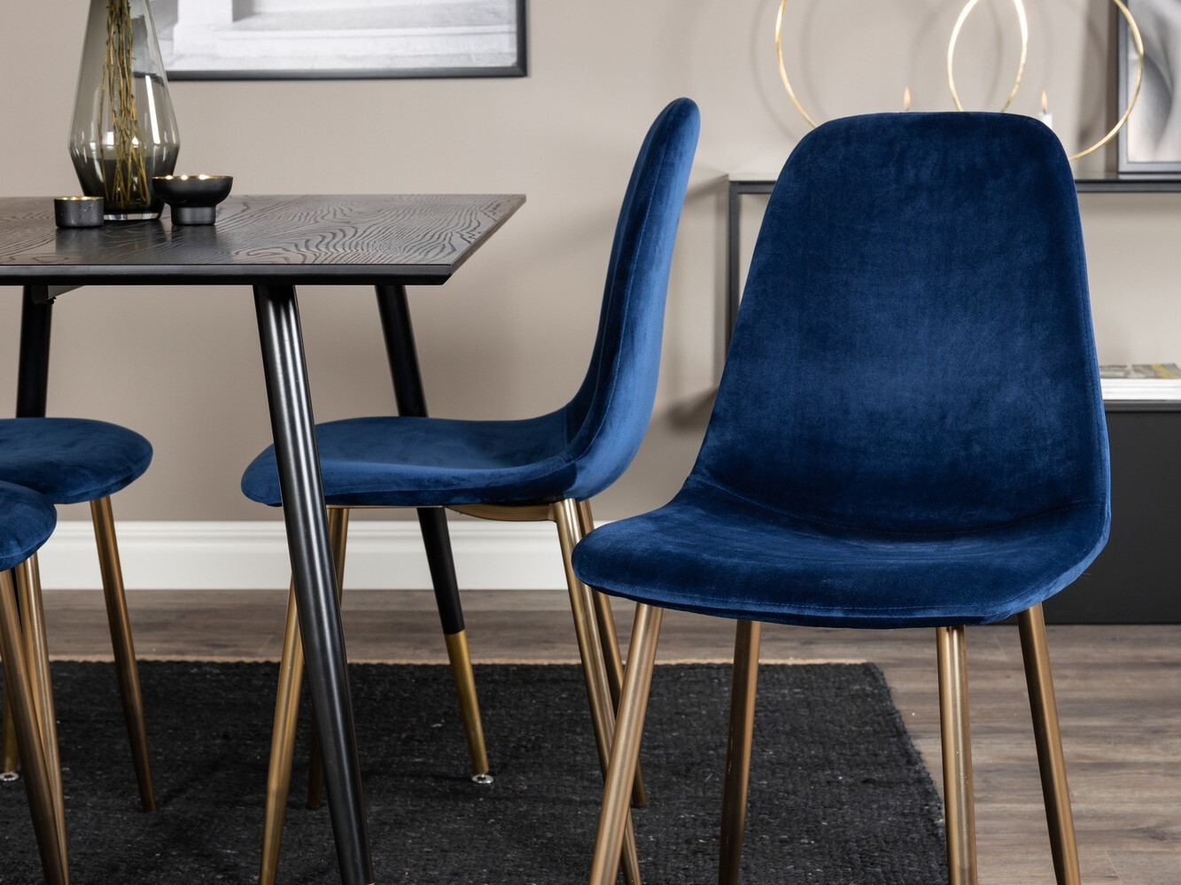 Conjunto de mesas y sillas para comedor Dallas 1693 (Azul + dorado)