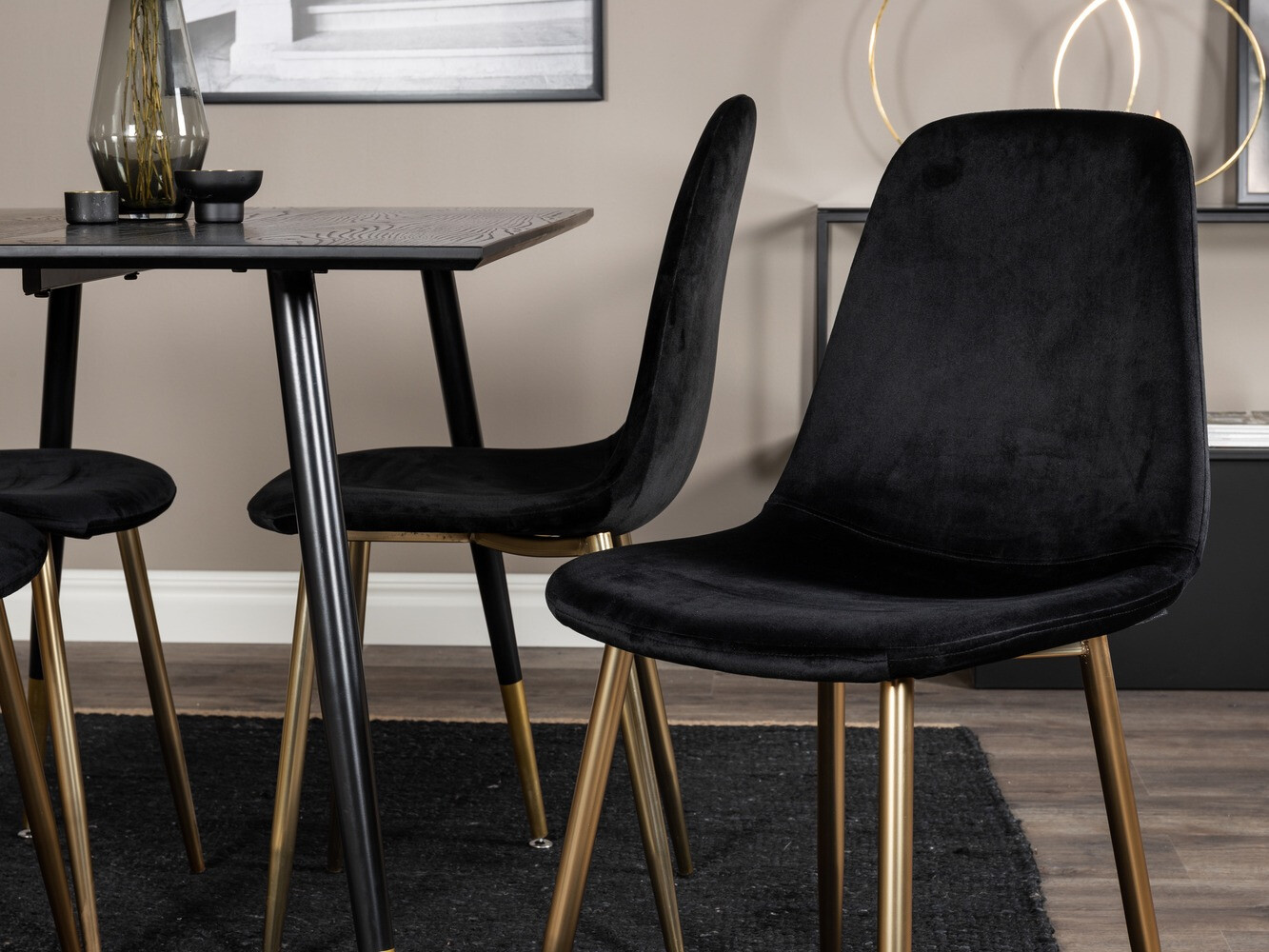 Conjunto de mesas y sillas para comedor Dallas 1693 (Negro)