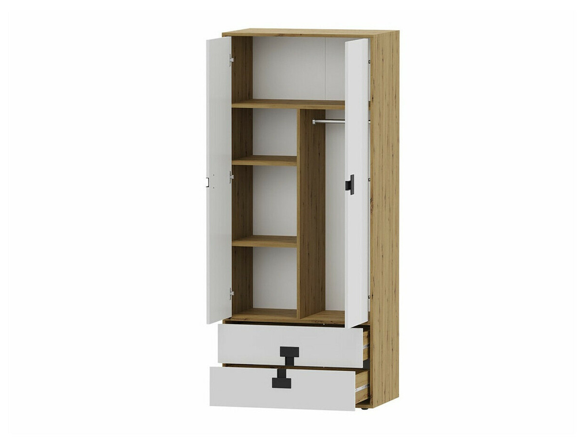 Juego de muebles Florevi 105 (Mate blanco + Roble Artisan)