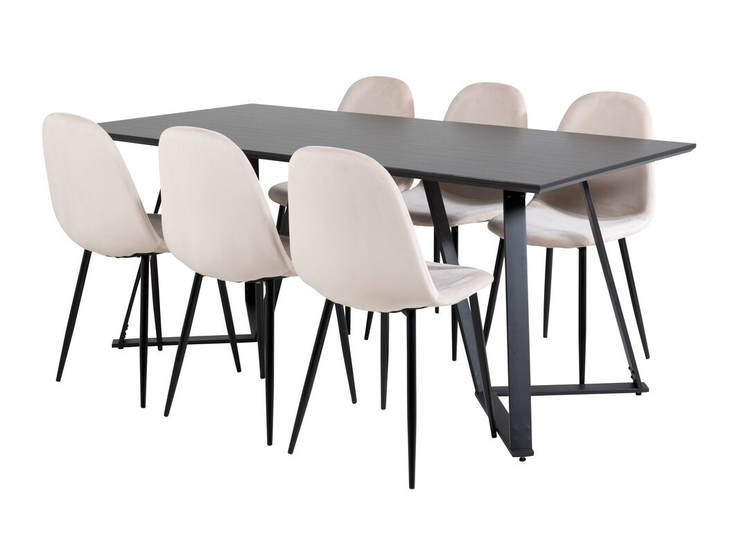 Conjunto de comedor Dallas 2476 (Beige + Negro)