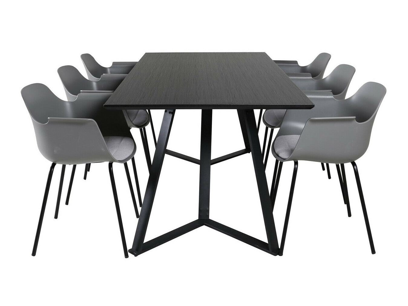 Conjunto de comedor Dallas 2478 (Gris + Negro)