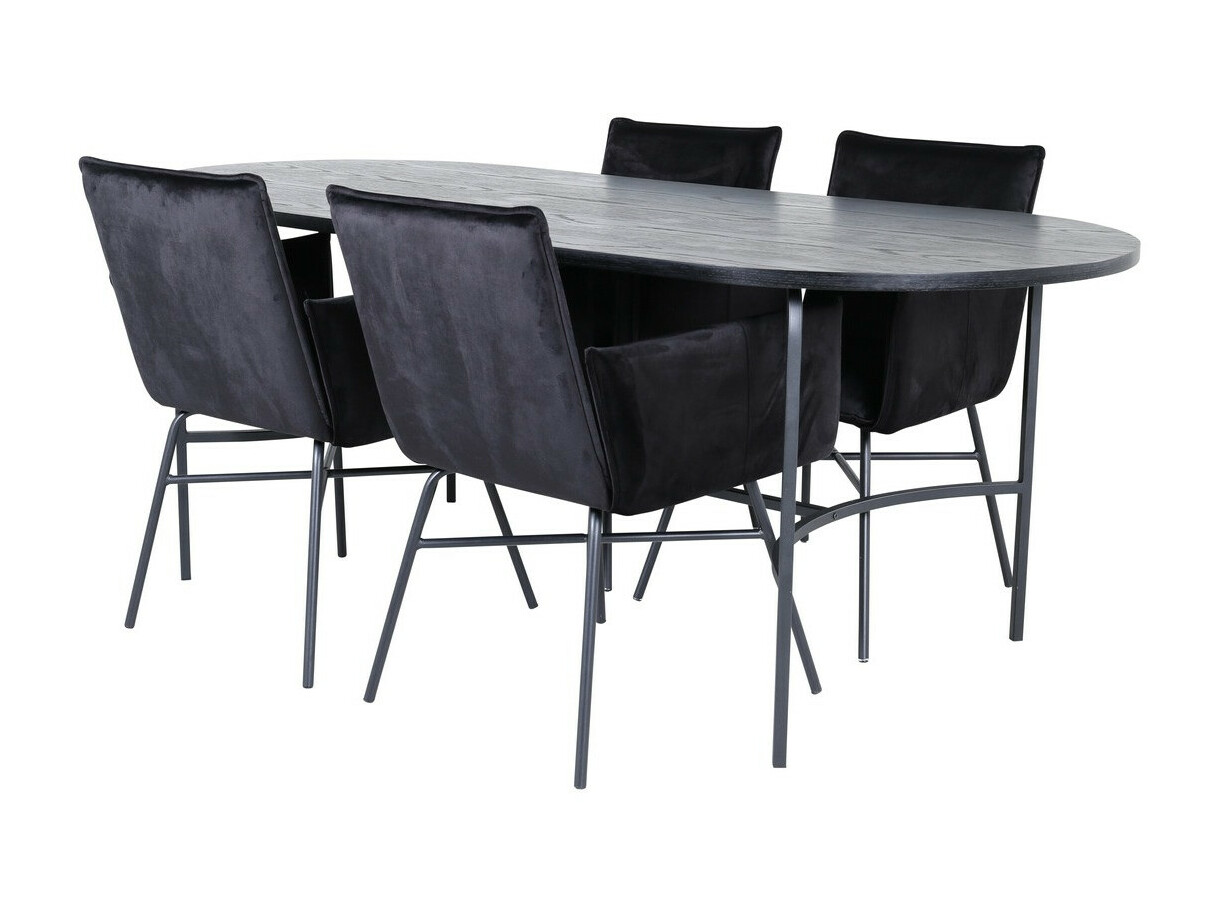 Conjunto de comedor Dallas 2528 (Negro)