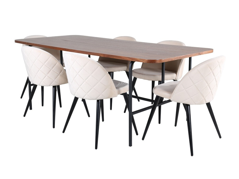 Conjunto de comedor Dallas 2785 (Crema + Negro)