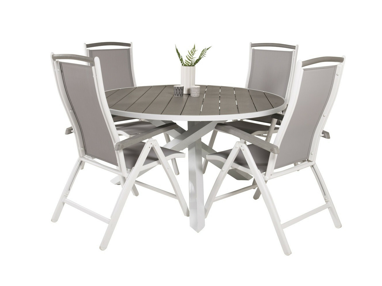 Conjunto de mesa y sillas Dallas 2347 (Gris + Blanco)