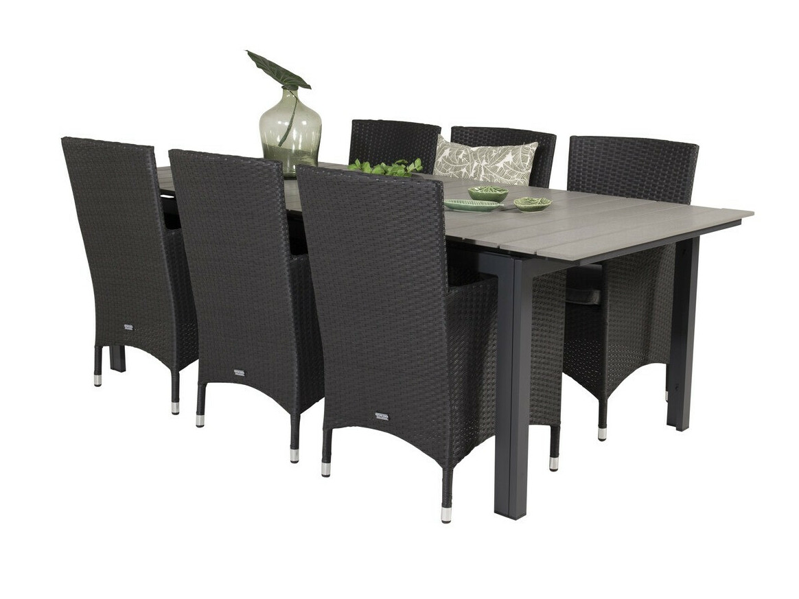 Conjunto de mesa y sillas Dallas 3030 (Negro + Gris)