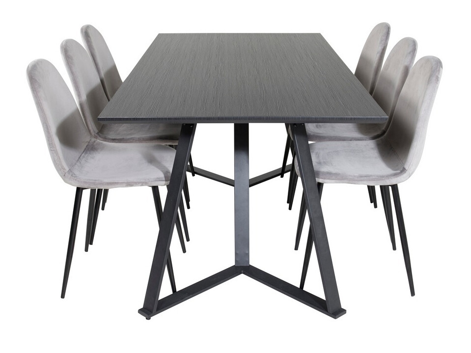 Conjunto de mesas y sillas para comedor Dallas 2476 (Gris + Negro)